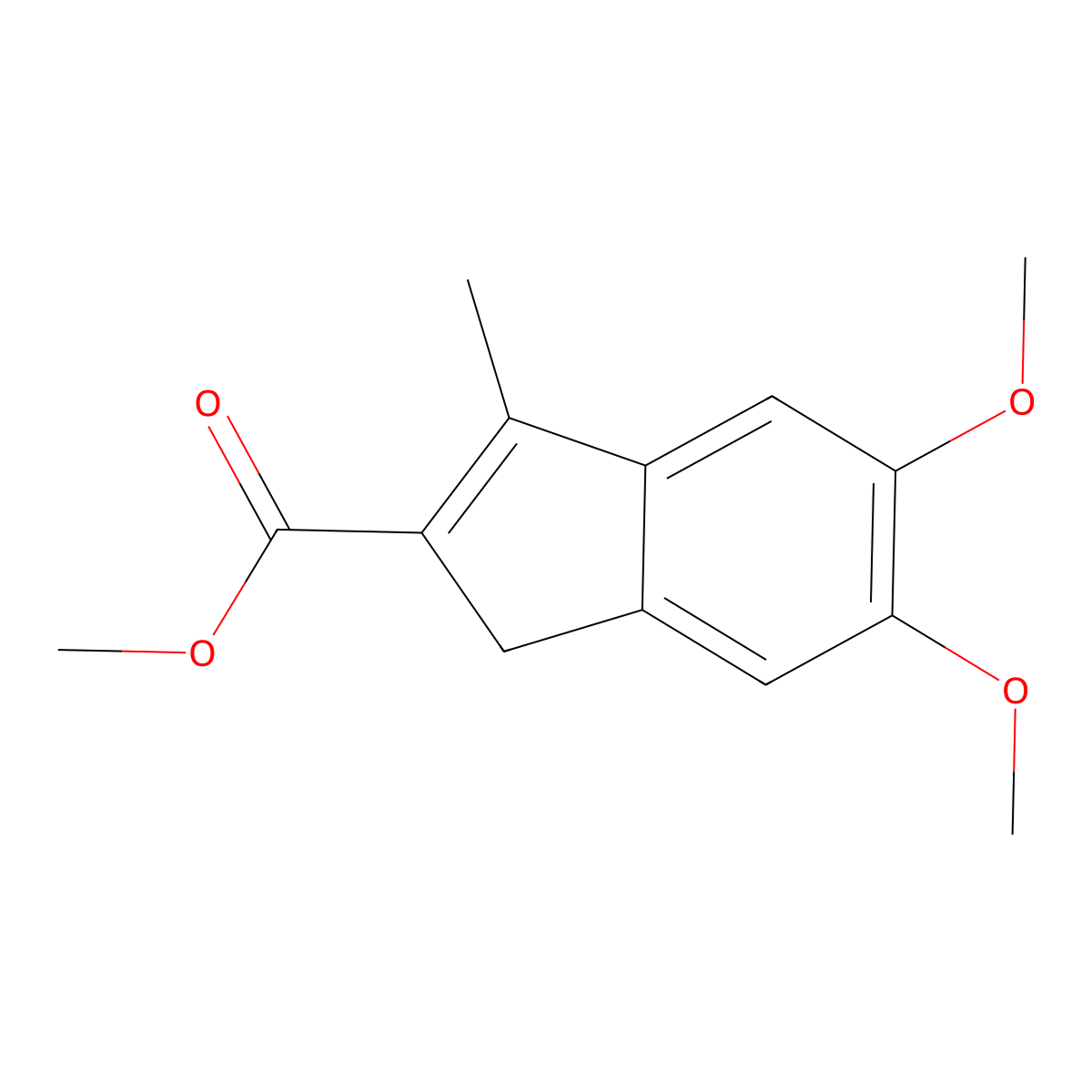 Methyl 5,6-dimethoxy-3-methyl-1H-indene-2-carboxylate molecular structure, CAS 1361004-00-3