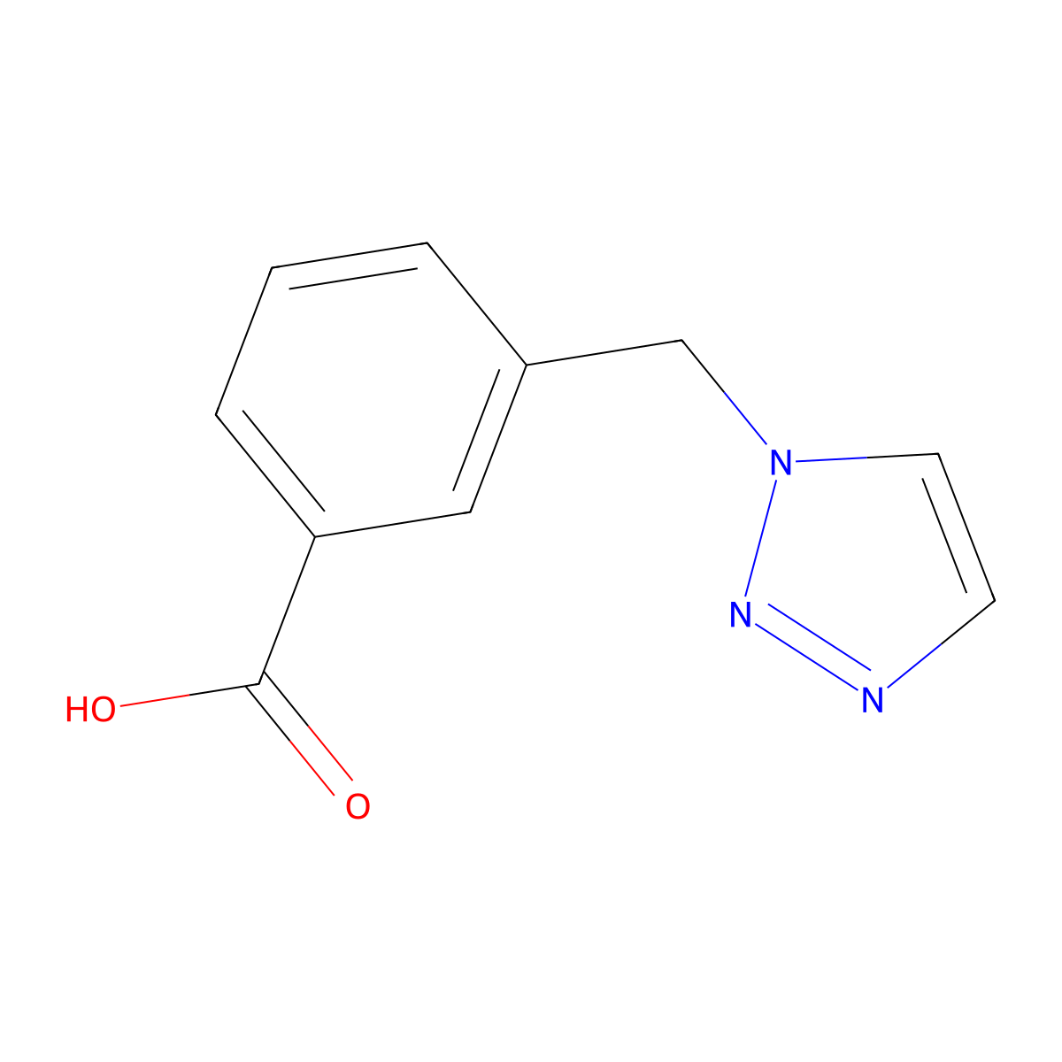 3-((1H-1,2,3-triazol-1-yl)methyl)benzoic acid molecular structure, CAS 1361004-21-8