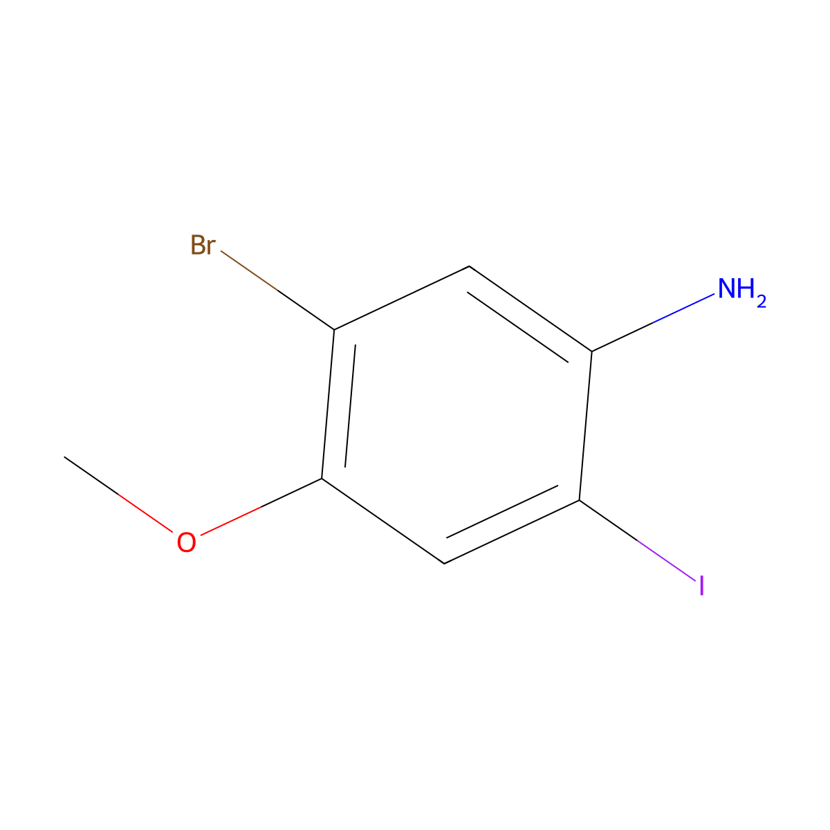 5-Bromo-2-iodo-4-methoxyaniline molecular structure, CAS 1361021-26-2