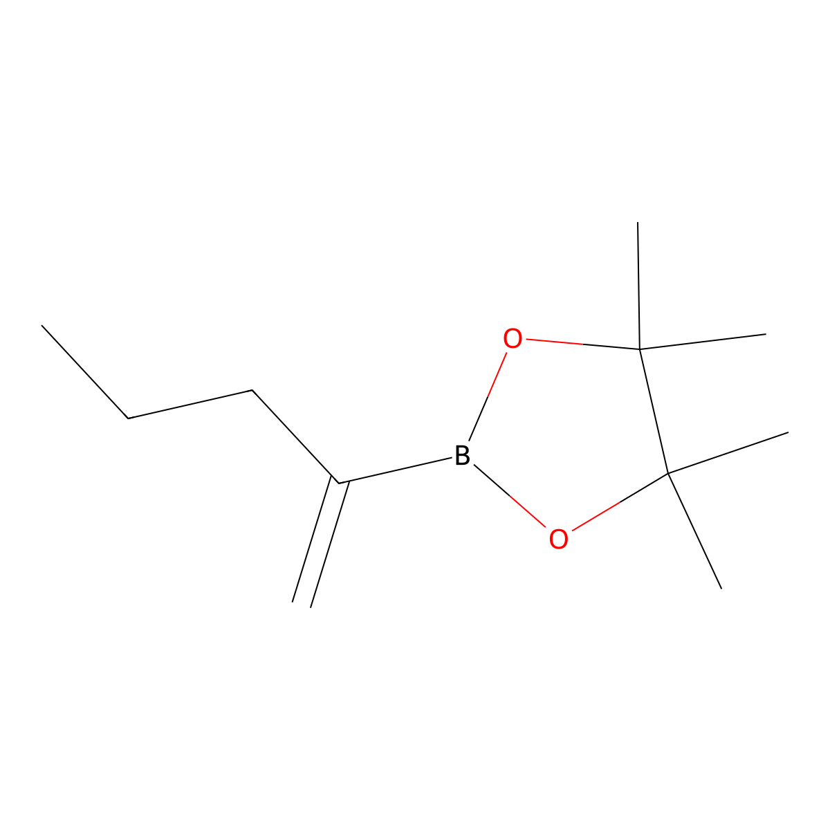 4,4,5,5-Tetramethyl-2-(pent-1-en-2-yl)-1,3,2-dioxaborolane molecular structure, CAS 1361046-86-7