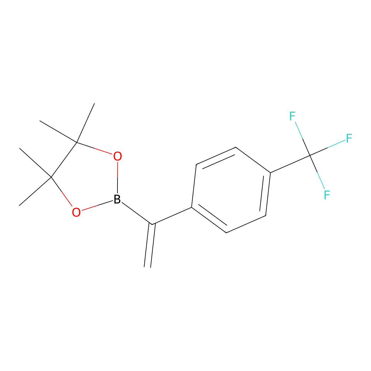 4-Trifluoromethyl-1-phenylvinylboronic acid pinacol ester molecular structure, CAS 1361046-91-4