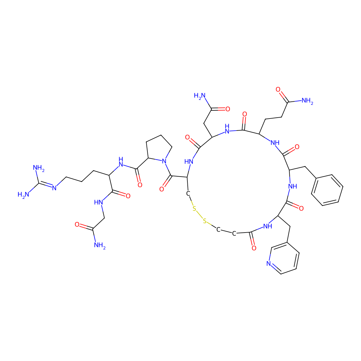 Argipressin, 1-deamino-3-(3'-pyridyl)-ala(2)- molecular structure, CAS 136105-89-0