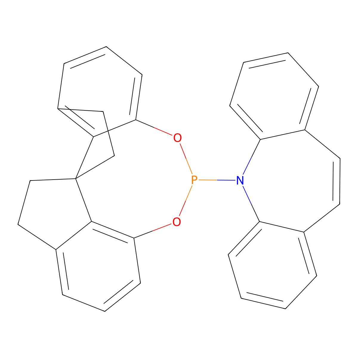 (11AS)-5-(4,5,6,7-tetrahydrodiindeno[7,1-de:1',7'-fg][1,3,2]dioxaphosphocin-12-yl)-5H-dibenzo[b,f]azepine molecular structure, CAS 1361055-07-3