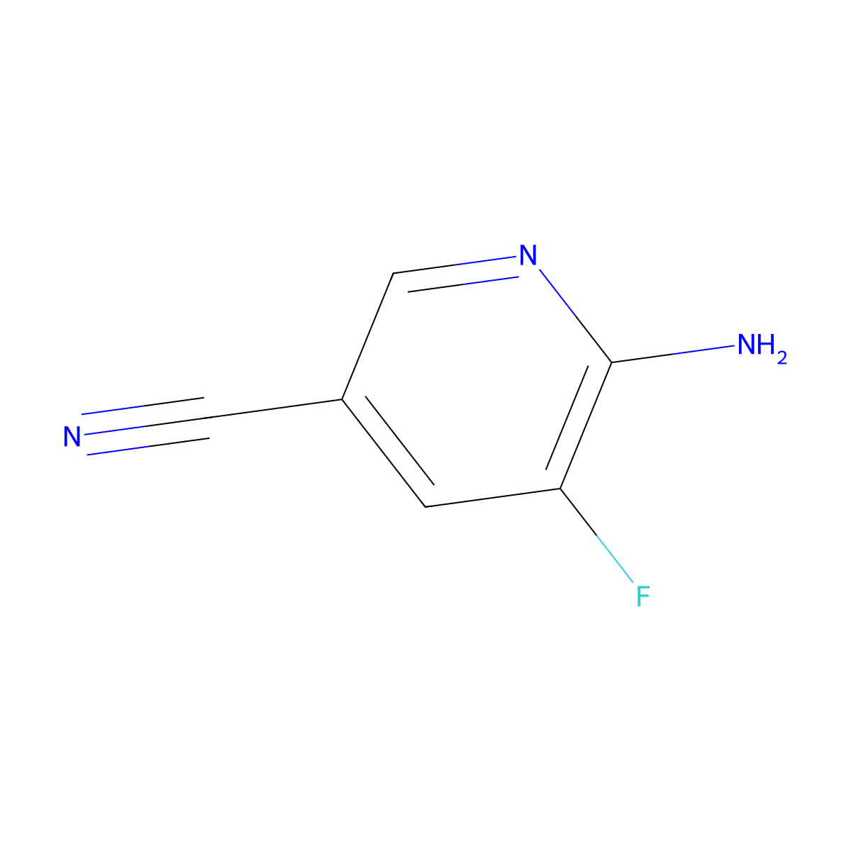 6-Amino-5-fluoropyridine-3-carbonitrile molecular structure, CAS 1361058-62-9