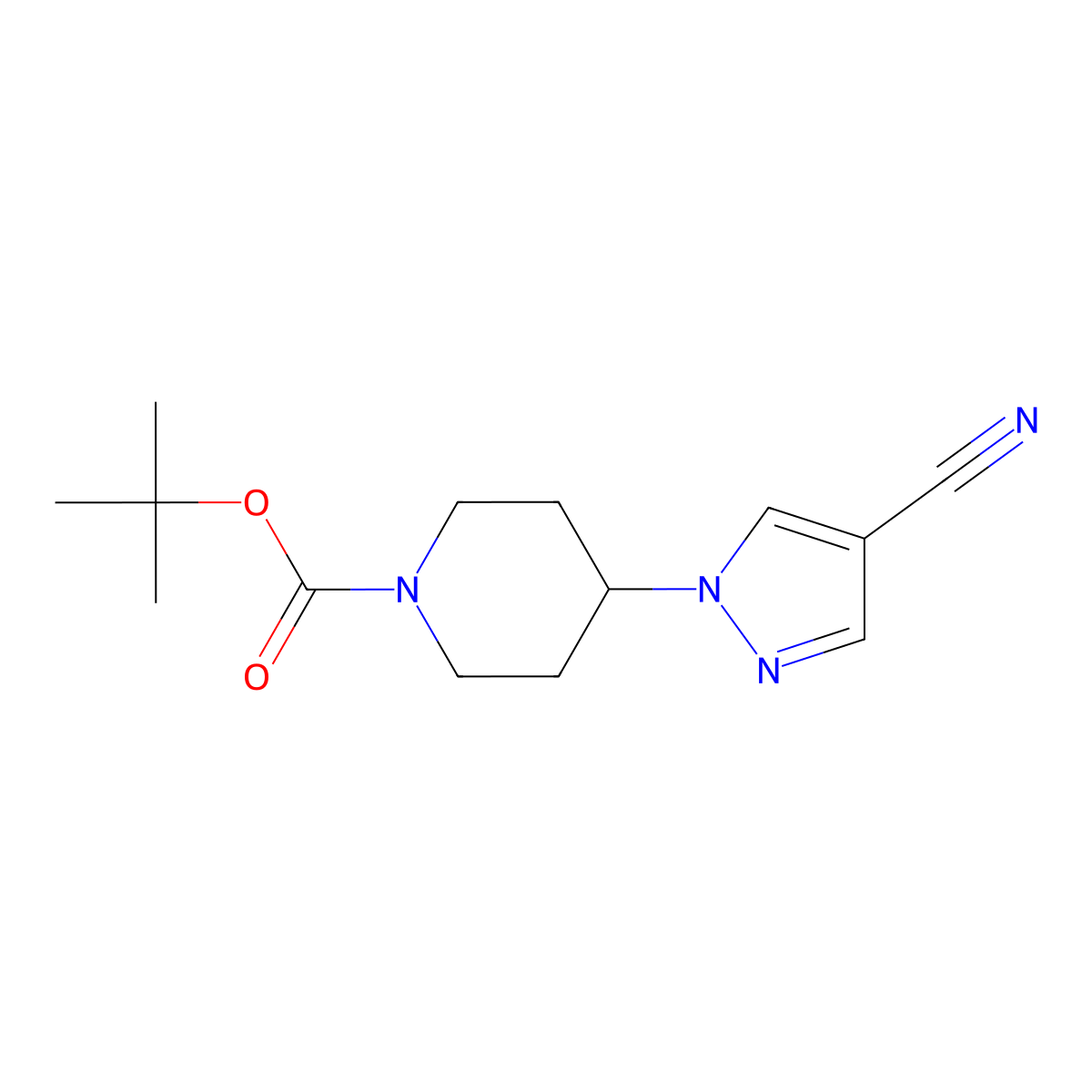 tert-Butyl 4-(4-cyano-1H-pyrazol-1-yl)piperidine-1-carboxylate molecular structure, CAS 1361058-63-0