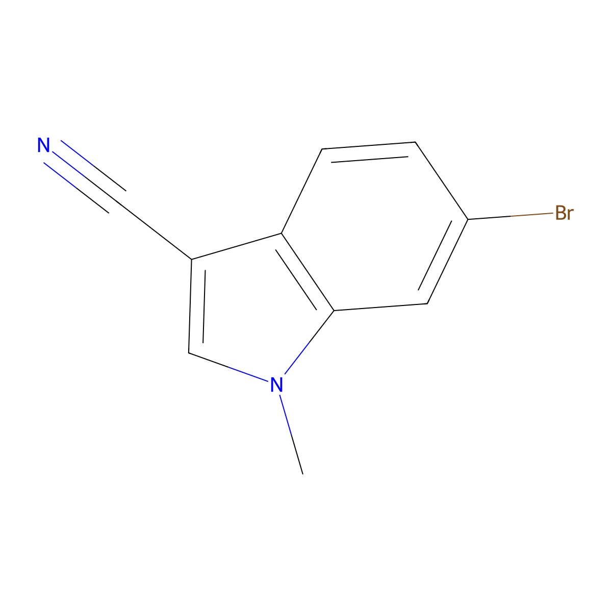 6-Bromo-1-methyl-1H-indole-3-carbonitrile molecular structure, CAS 1361092-69-4