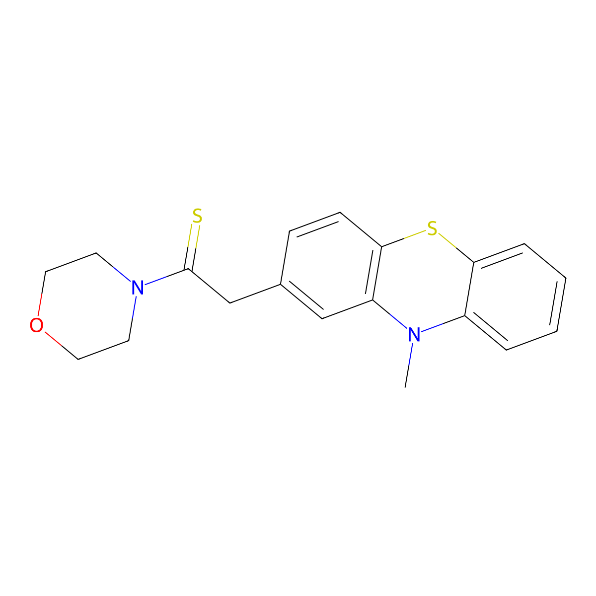 4-((10-Methylphenothiazin-2-yl)thioacetyl)morpholine molecular structure, CAS 13611-85-3