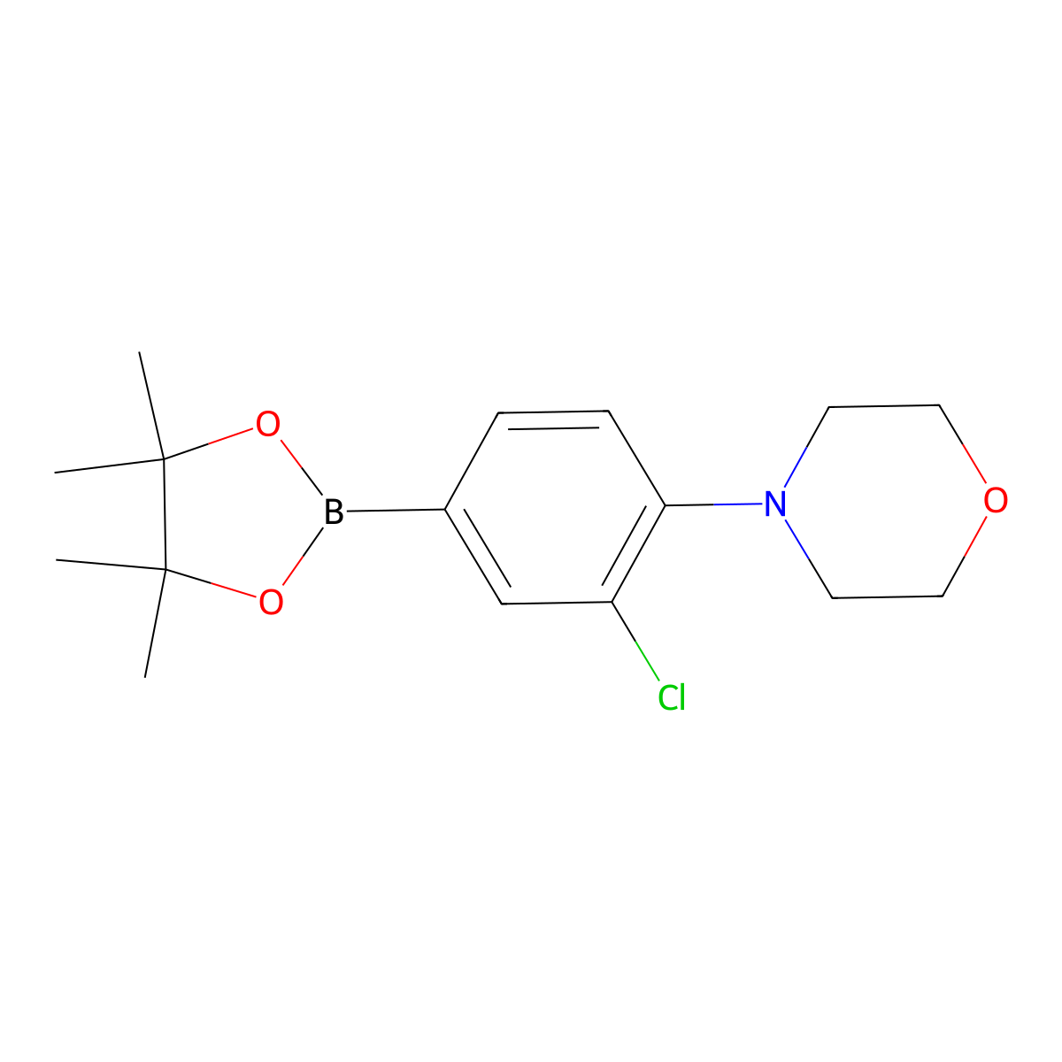 4-(2-Chloro-4-(4,4,5,5-tetramethyl-1,3,2-dioxaborolan-2-yl)phenyl)morpholine molecular structure, CAS 1361110-63-5