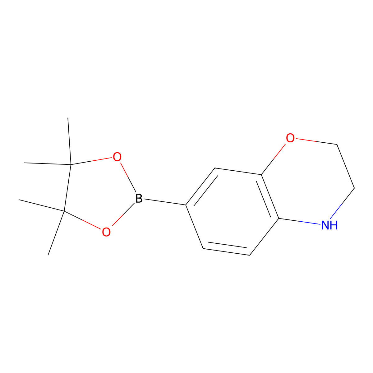 7-(4,4,5,5-tetramethyl-1,3,2-dioxaborolan-2-yl)-3,4-dihydro-2H-1,4-benzoxazine molecular structure, CAS 1361110-64-6