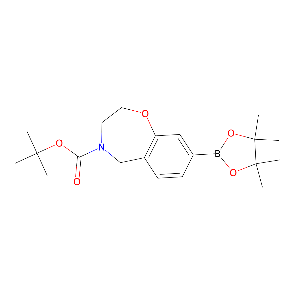 tert-Butyl 8-(4,4,5,5-tetramethyl-1,3,2-dioxaborolan-2-yl)-2,3-dihydrobenzo[f][1,4]oxazepine-4(5H)-carboxylate molecular structure, CAS 1361110-65-7