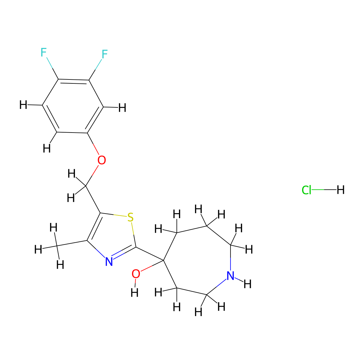 4-[5-(3,4-Difluoro-phenoxymethyl)-4-methyl-thiazol-2-yl]-azepan-4-ol hydrochloride molecular structure, CAS 1361111-22-9