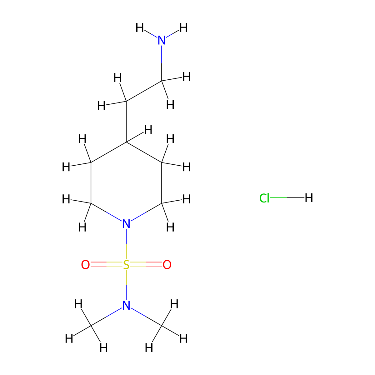 4-(2-Amino-ethyl)-piperidine-1-sulfonic acid dimethylamide hydrochloride molecular structure, CAS 1361111-23-0