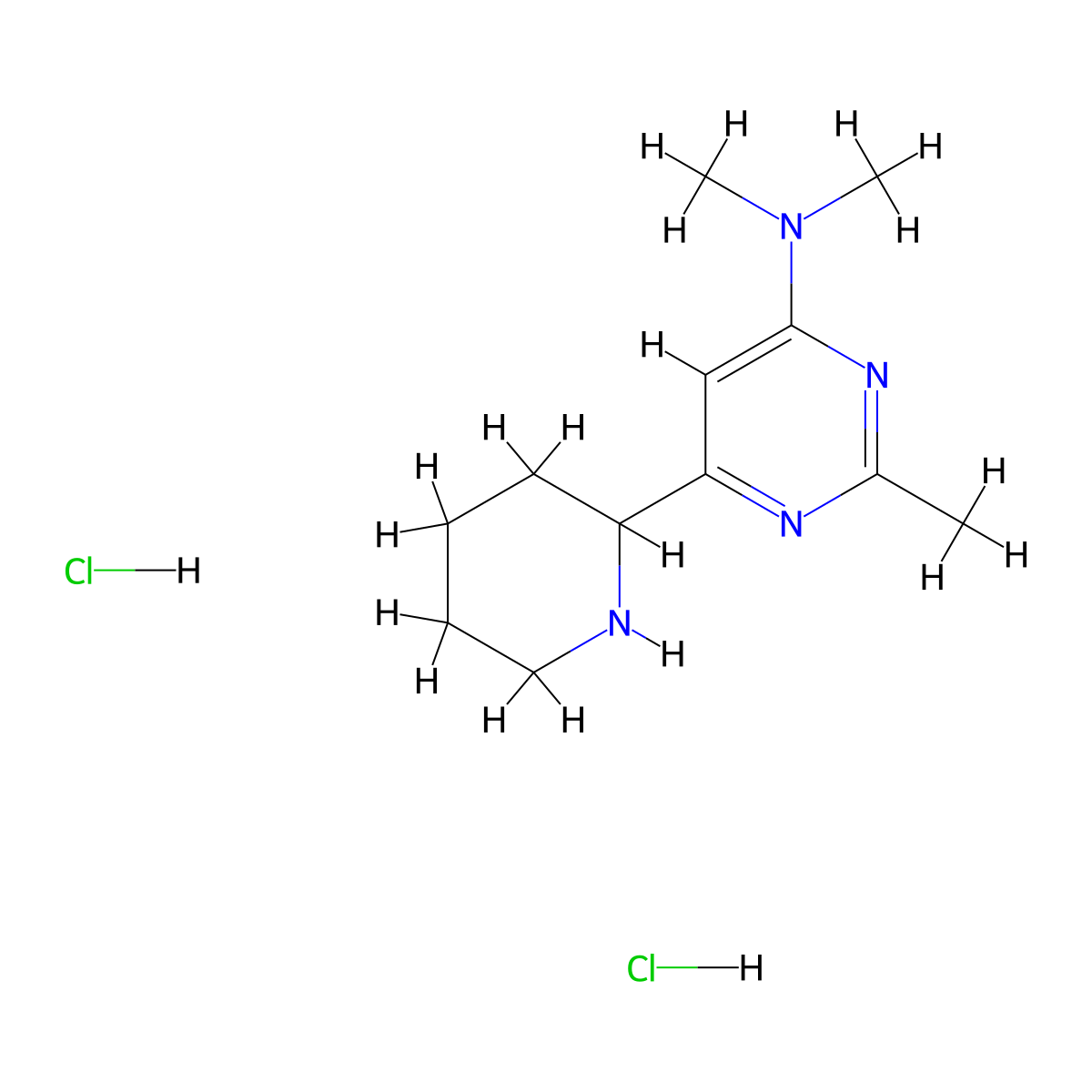 N,N,2-trimethyl-6-(piperidin-2-yl)pyrimidin-4-amine dihydrochloride molecular structure, CAS 1361111-29-6
