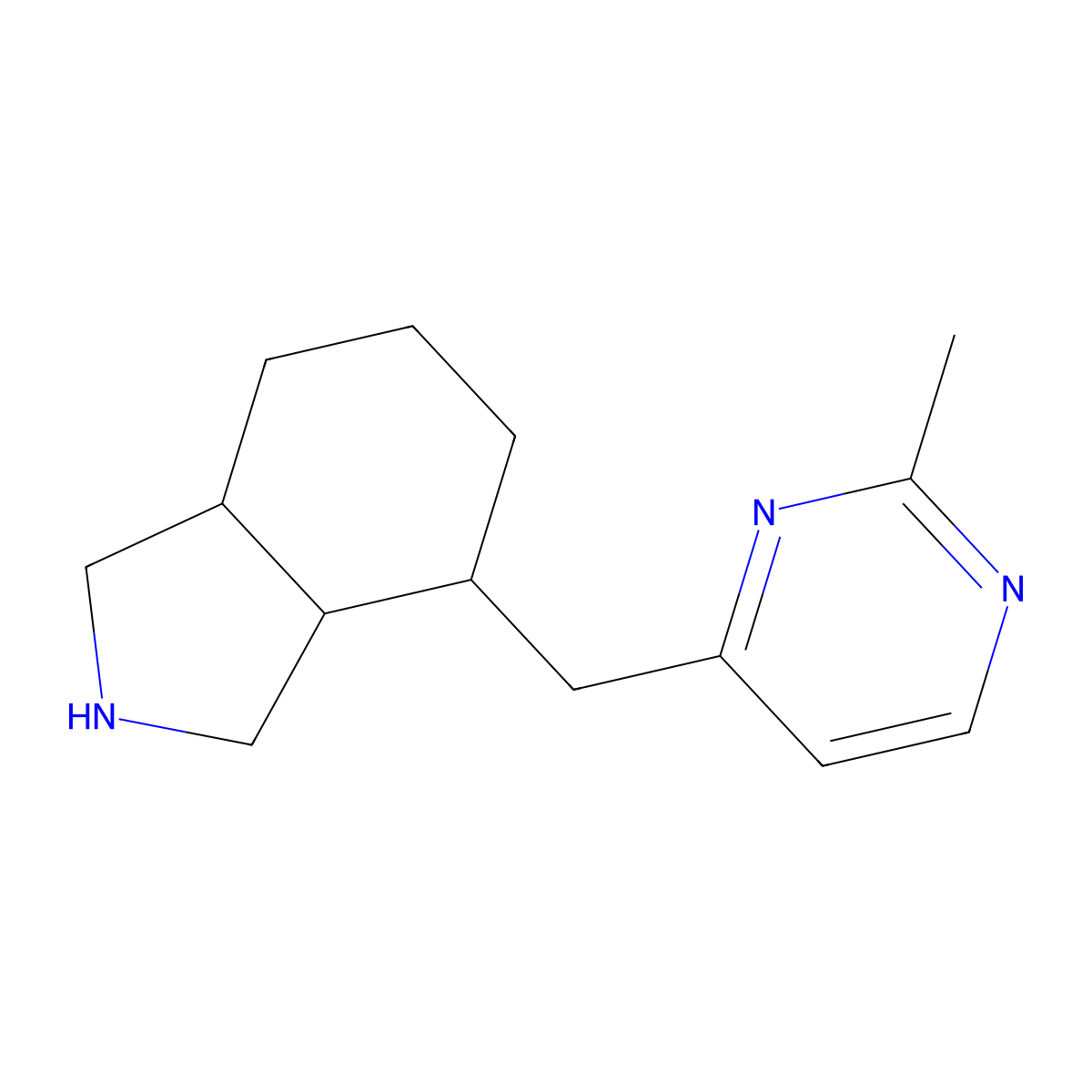 4-(2-Methyl-pyrimidin-4-ylmethyl)-octahydro-isoindole molecular structure, CAS 1361111-40-1