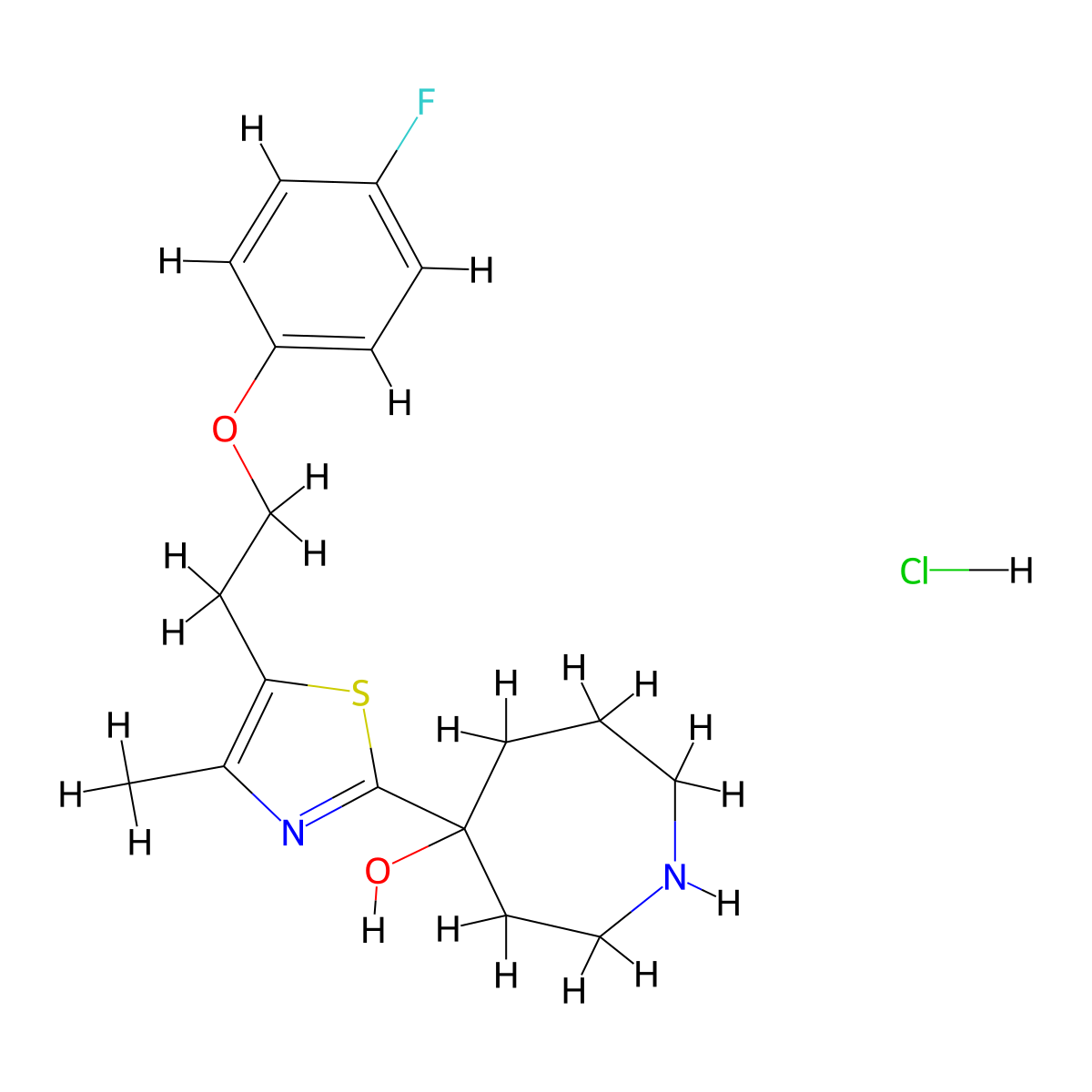 4-{5-[2-(4-Fluoro-phenoxy)-ethyl]-4-methyl-thiazol-2-yl}-azepan-4-ol hydrochloride molecular structure, CAS 1361111-41-2