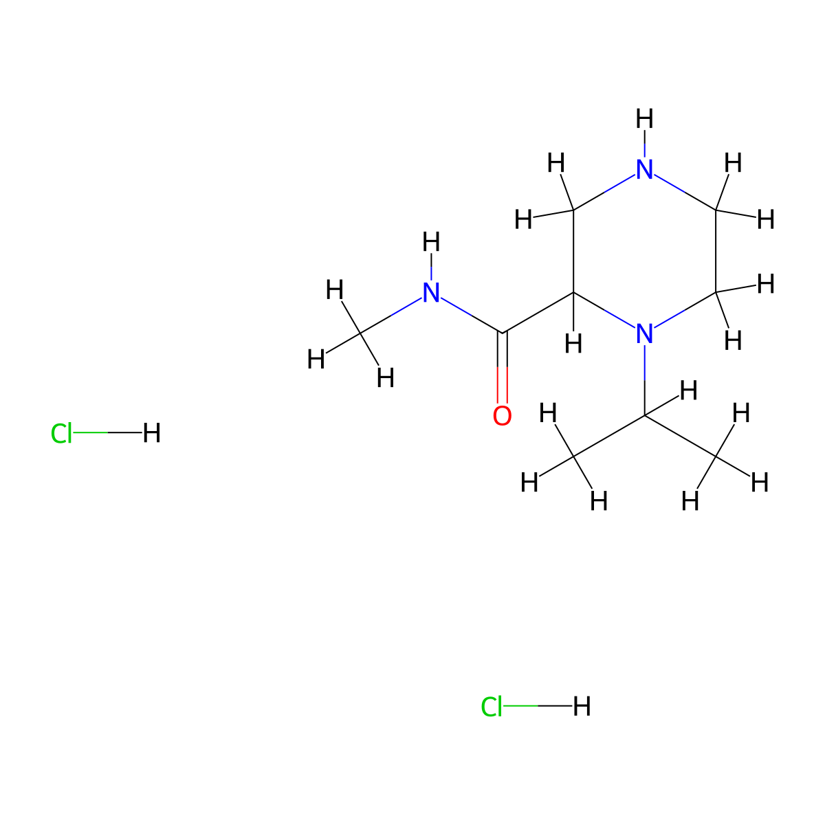 1-isopropyl-N-methylpiperazine-2-carboxamide dihydrochloride molecular structure, CAS 1361111-42-3