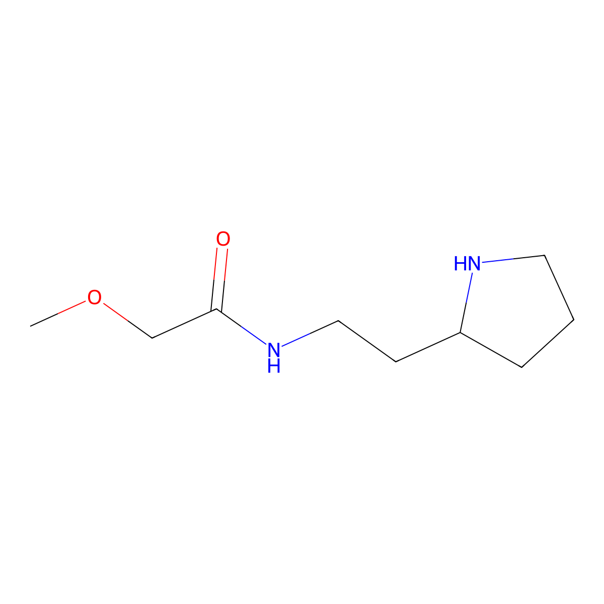 2-Methoxy-N-(2-(pyrrolidin-2-yl)ethyl)acetamide molecular structure, CAS 1361111-43-4