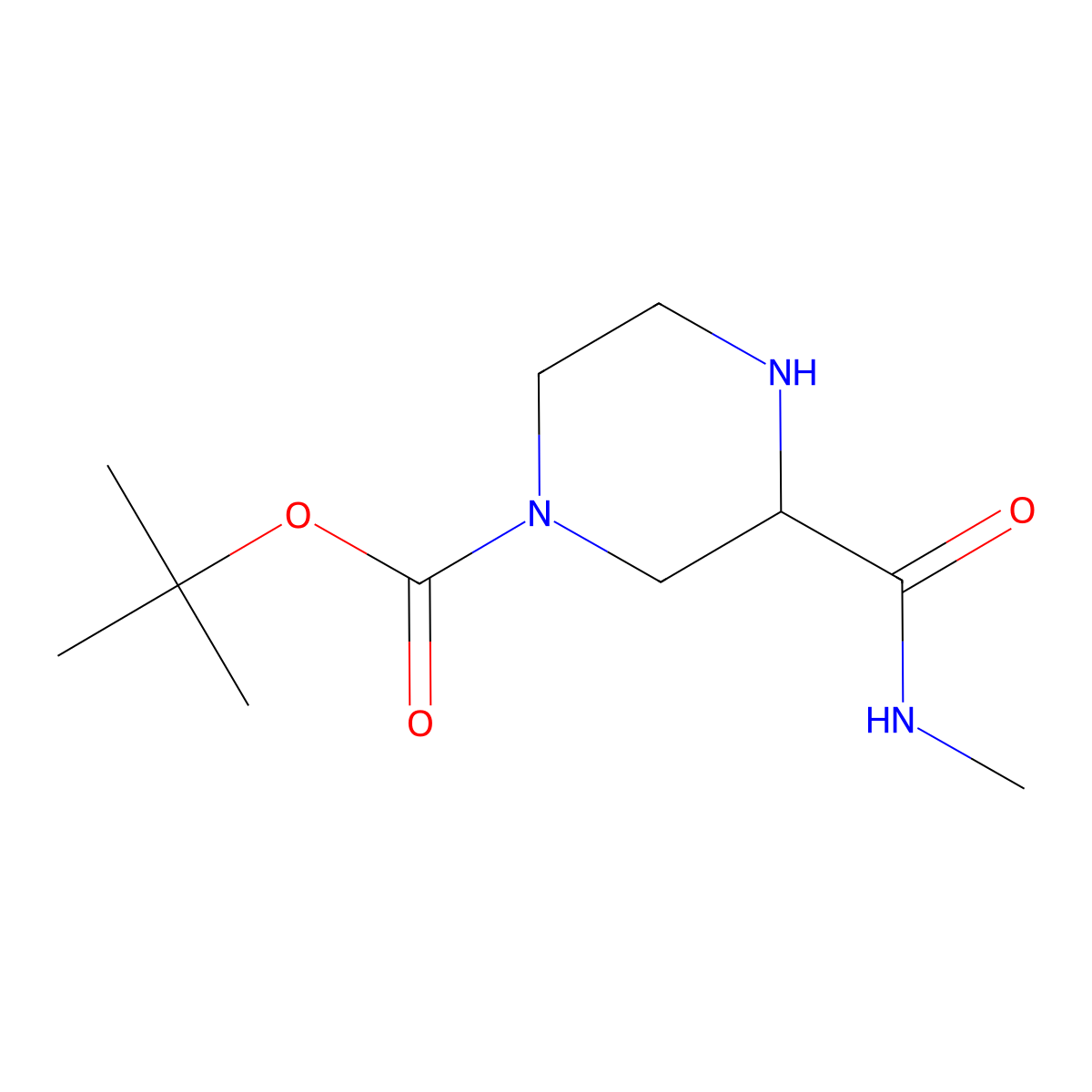 Tert-butyl 3-(methylcarbamoyl)piperazine-1-carboxylate molecular structure, CAS 1361111-44-5