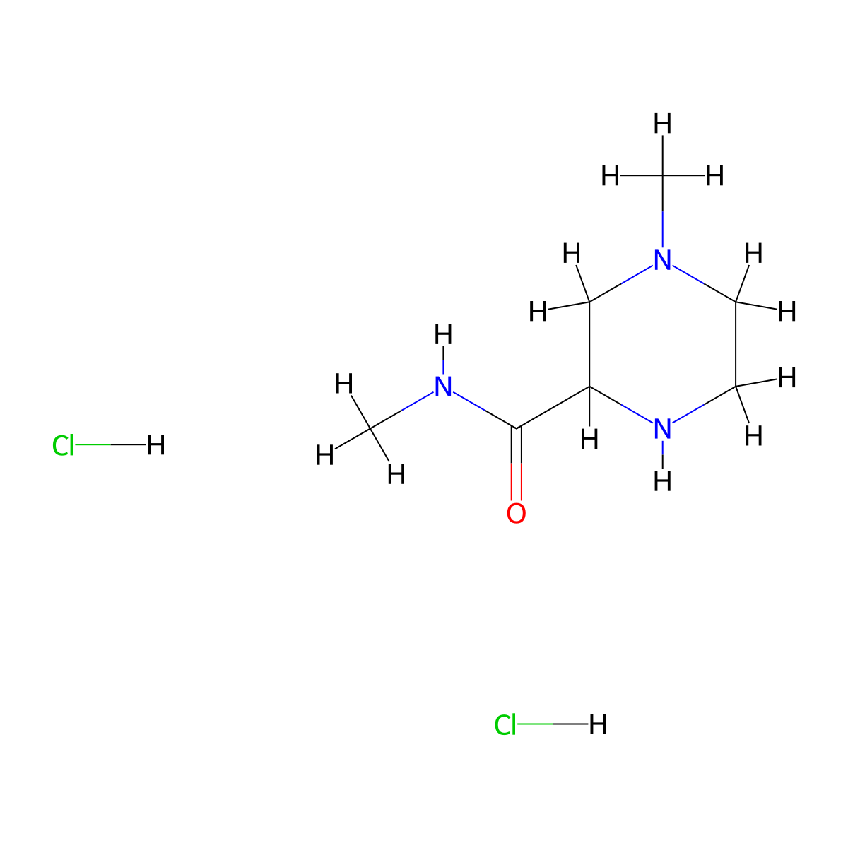 4-Methyl-piperazine-2-carboxylic acid methylamidedihydrochloride molecular structure, CAS 1361111-56-9