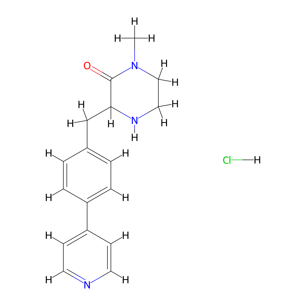 1-Methyl-3-(4-pyridin-4-yl-benzyl)-piperazin-2-one hydrochloride molecular structure, CAS 1361111-60-5
