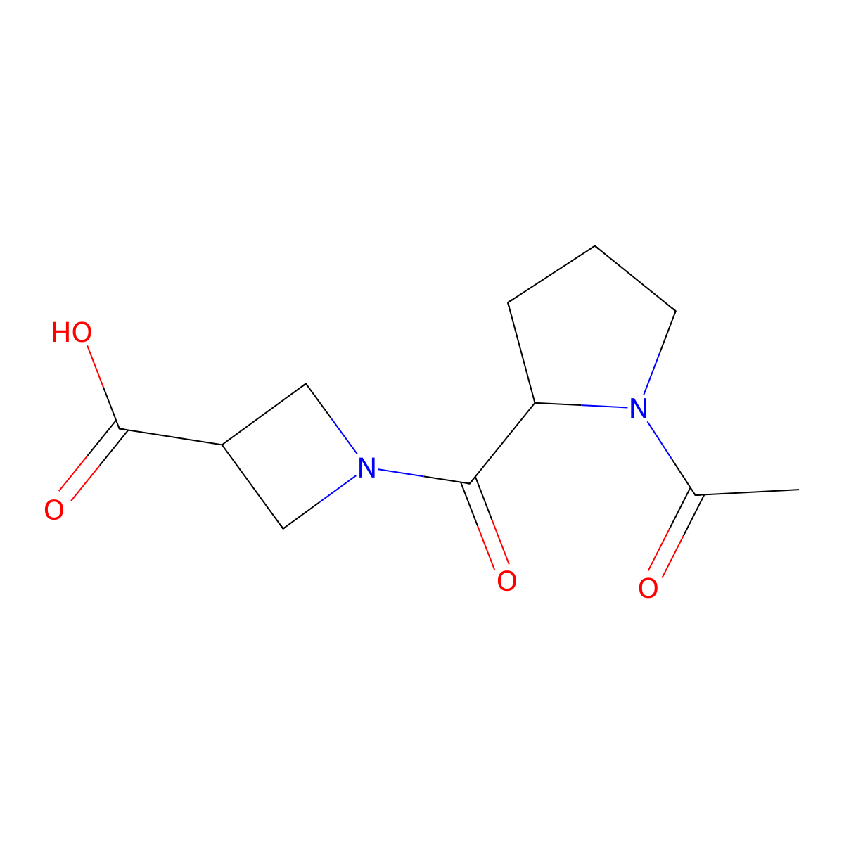 1-(1-Acetylpyrrolidine-2-carbonyl)azetidine-3-carboxylic acid molecular structure, CAS 1361111-62-7