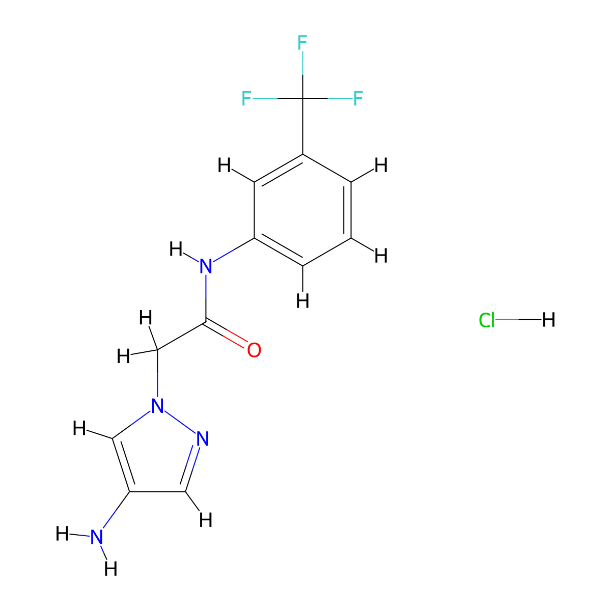 2-(4-Amino-pyrazol-1-yl)-N-(3-trifluoromethyl-phenyl)-acetamide hydrochloride molecular structure, CAS 1361111-75-2