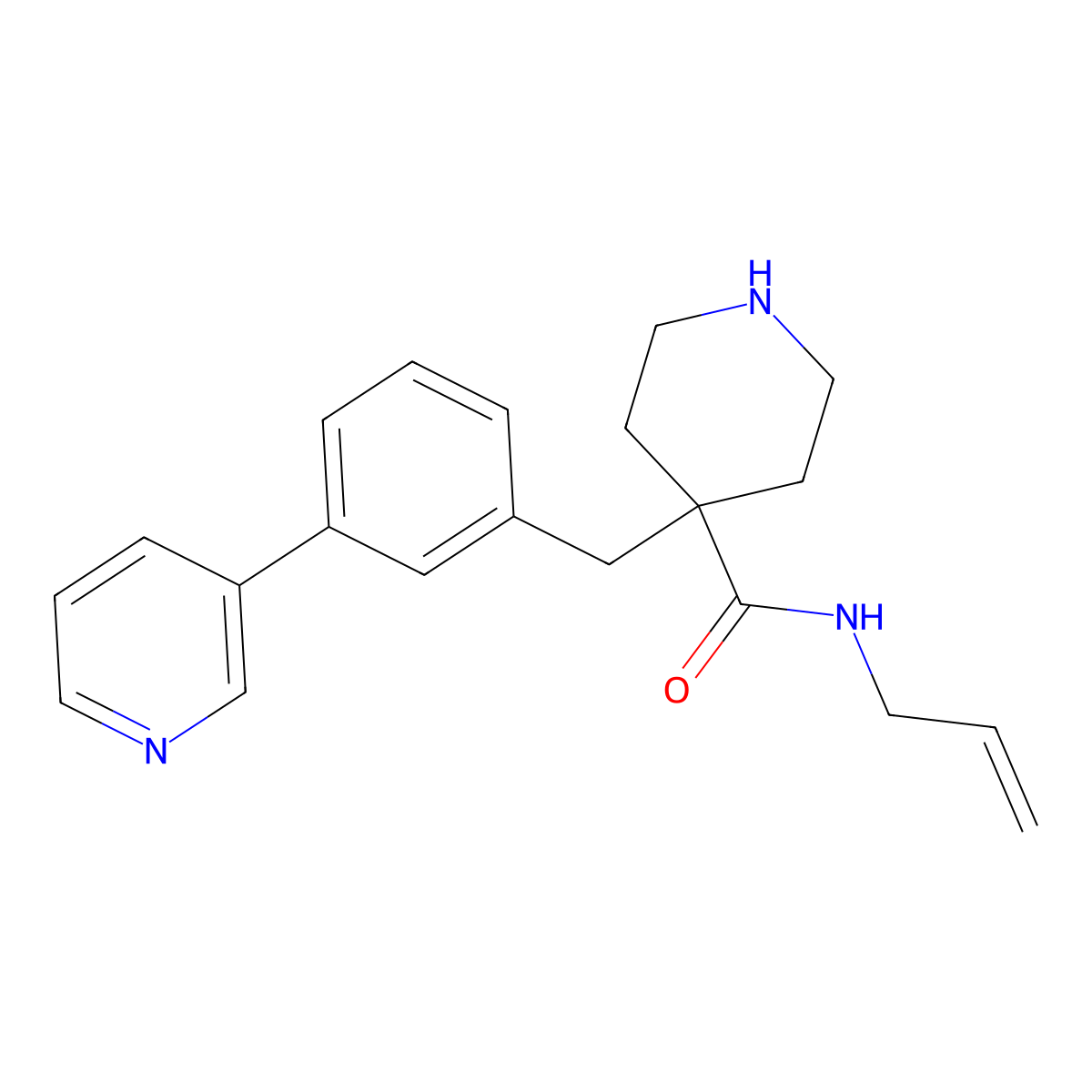 4-(3-Pyridin-3-yl-benzyl)-piperidine-4-carboxylic acid allylamide molecular structure, CAS 1361111-80-9