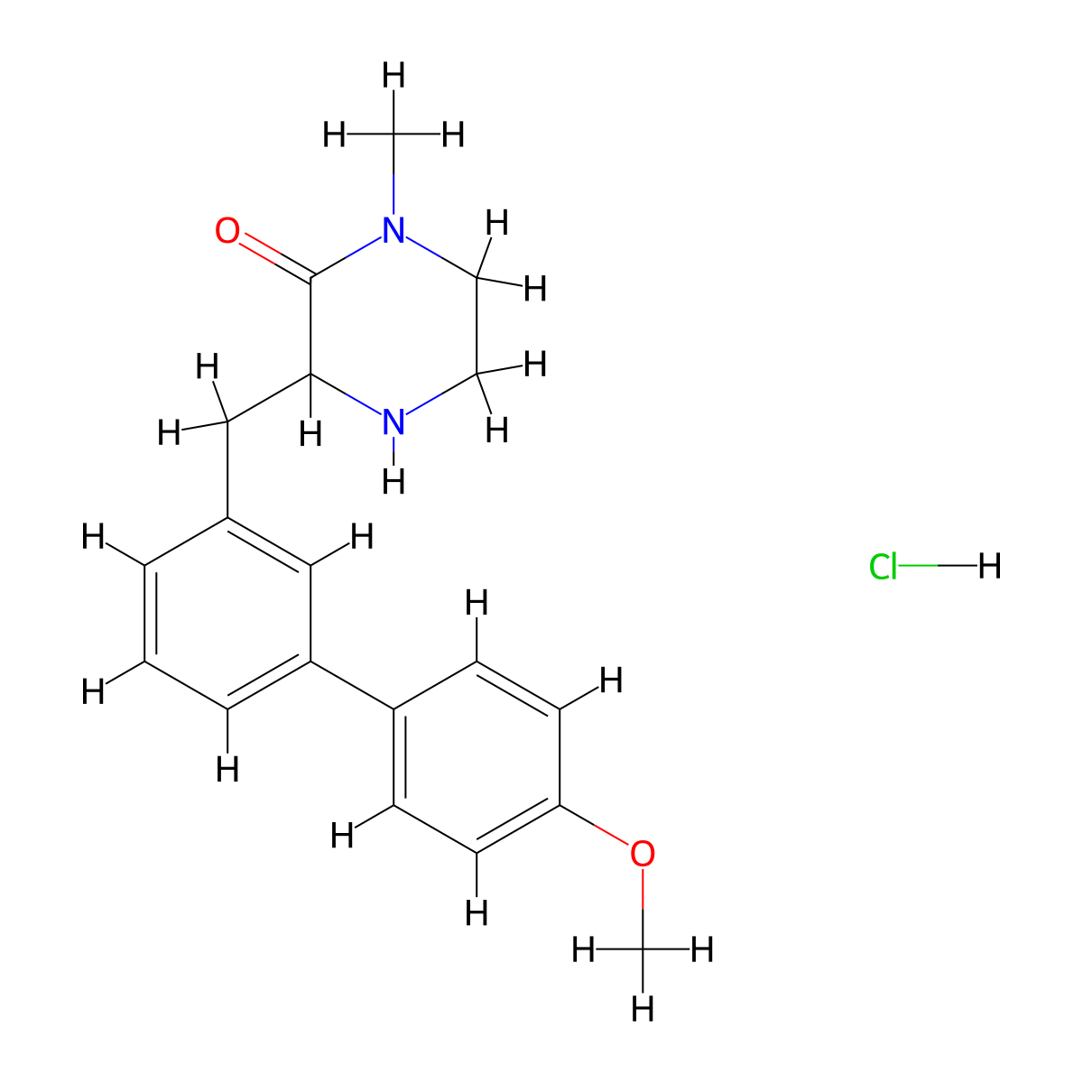 3-(4'-Methoxy-biphenyl-3-ylmethyl)-1-methyl-piperazin-2-onehydrochloride molecular structure, CAS 1361111-84-3