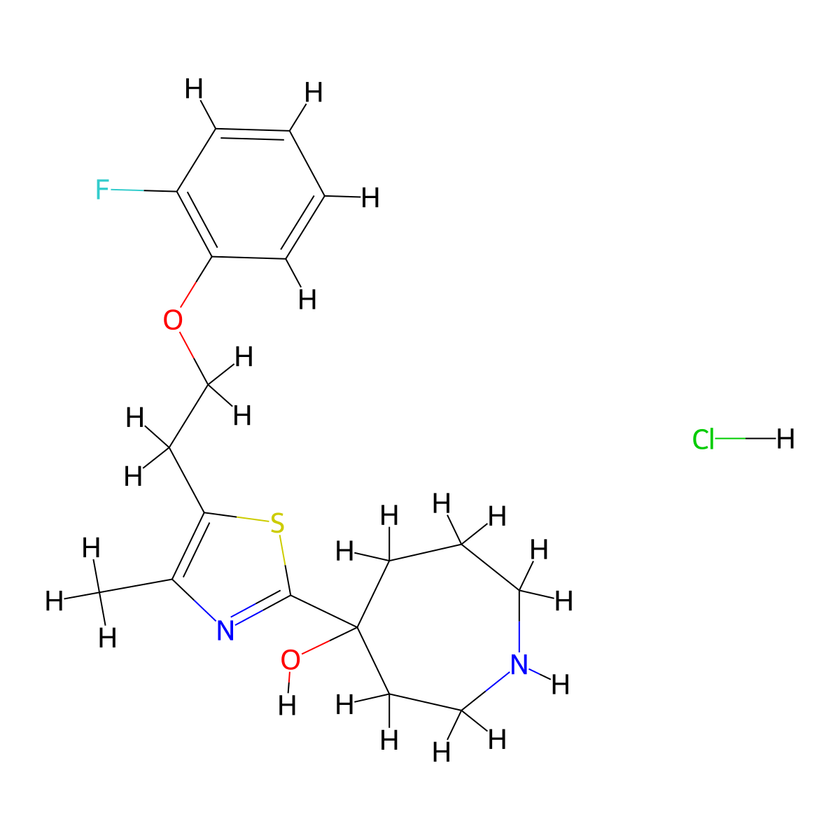 4-{5-[2-(2-Fluoro-phenoxy)-ethyl]-4-methyl-thiazol-2-yl}-azepan-4-ol hydrochloride molecular structure, CAS 1361111-86-5
