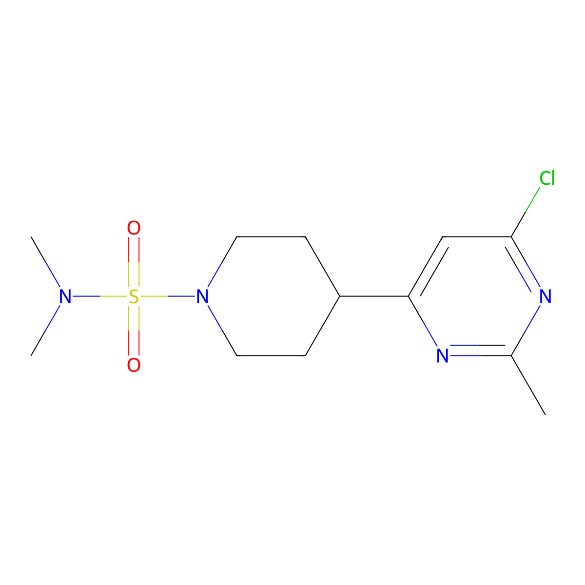 4-(6-chloro-2-methylpyrimidin-4-yl)-N,N-dimethylpiperidine-1-sulfonamide molecular structure, CAS 1361111-89-8