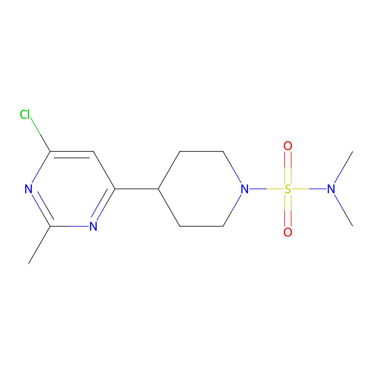 4-(6-chloro-2-methylpyrimidin-4-yl)-N,N-dimethylpiperidine-1-sulfonamide molecular structure, CAS 1361111-89-8