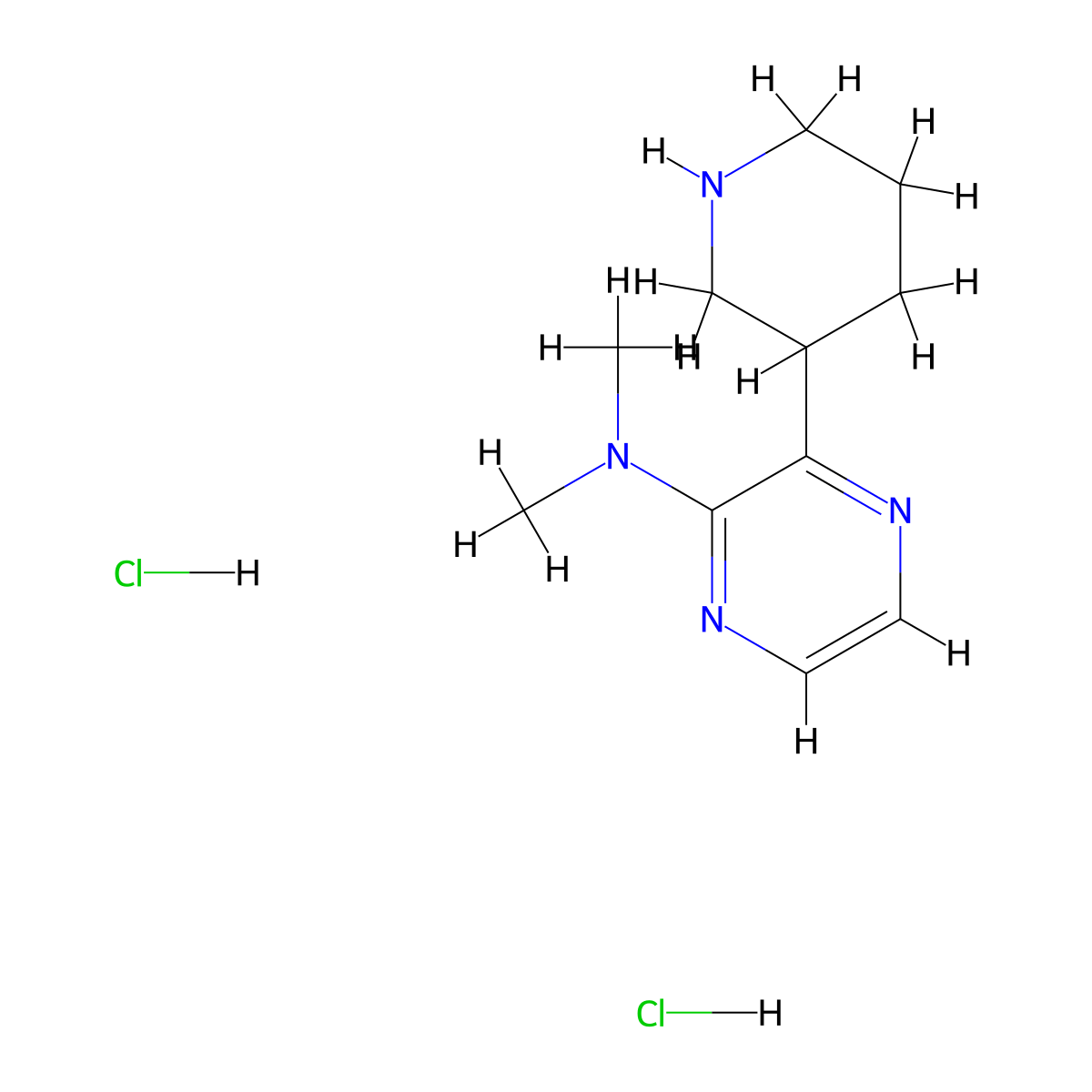 N,N-dimethyl-3-(piperidin-3-yl)pyrazin-2-amine dihydrochloride molecular structure, CAS 1361112-03-9