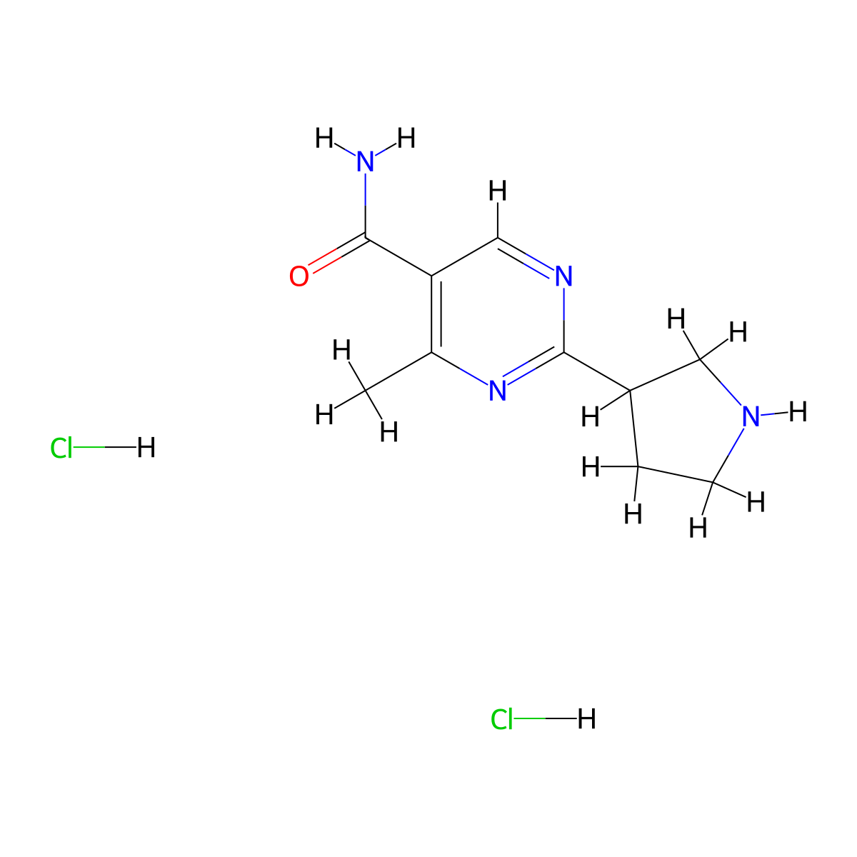 4-Methyl-2-(pyrrolidin-3-yl)pyrimidine-5-carboxamide dihydrochloride molecular structure, CAS 1361112-05-1