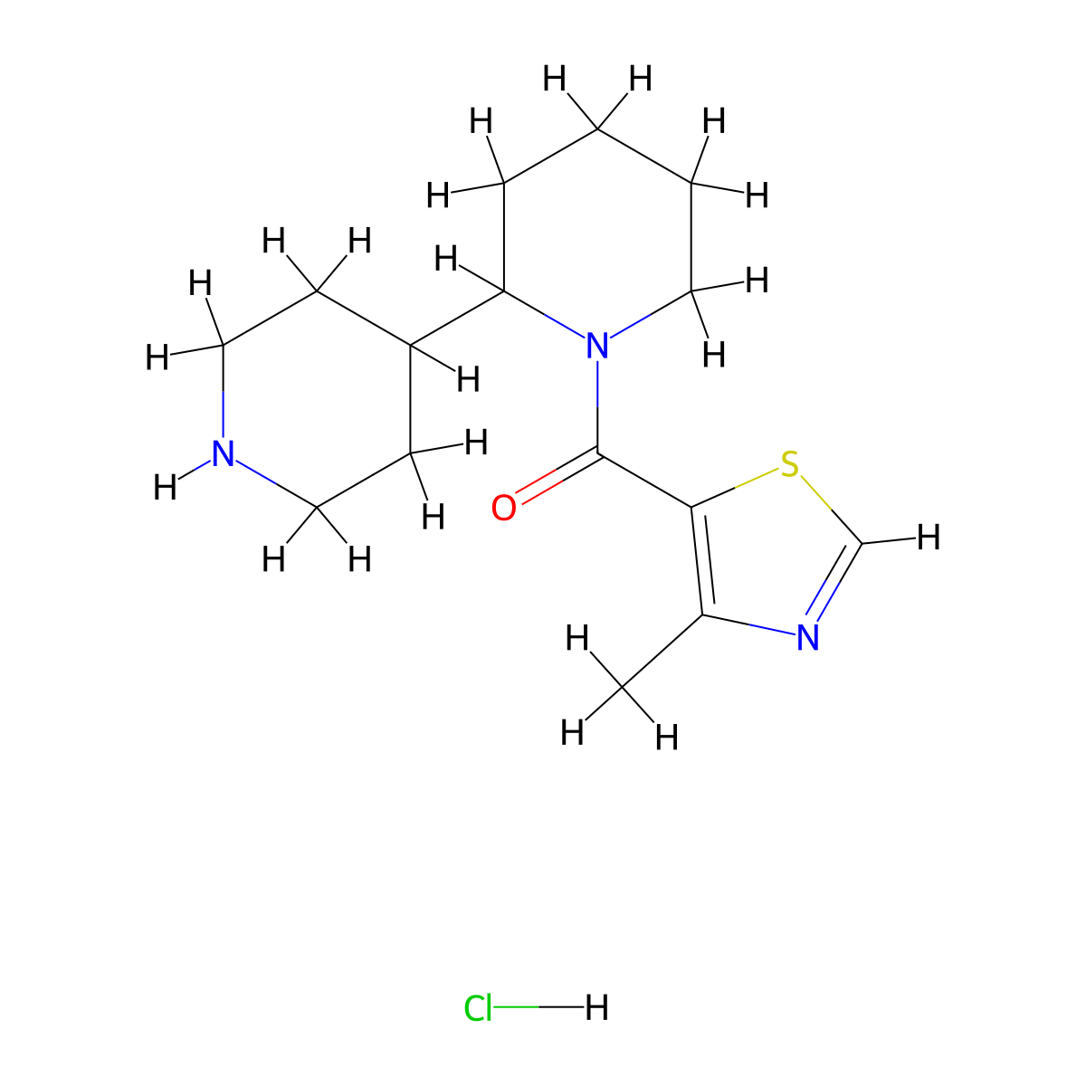 [2,4']Bipiperidinyl-1-yl-(4-methyl-thiazol-5-yl)-methanone hydrochloride molecular structure, CAS 1361112-13-1