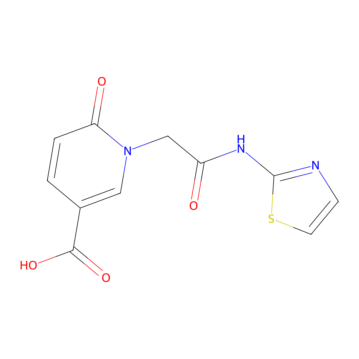 6-Oxo-1-(thiazol-2-ylcarbamoylmethyl)-1,6-dihydro-pyridine-3-carboxylic acid molecular structure, CAS 1361112-15-3