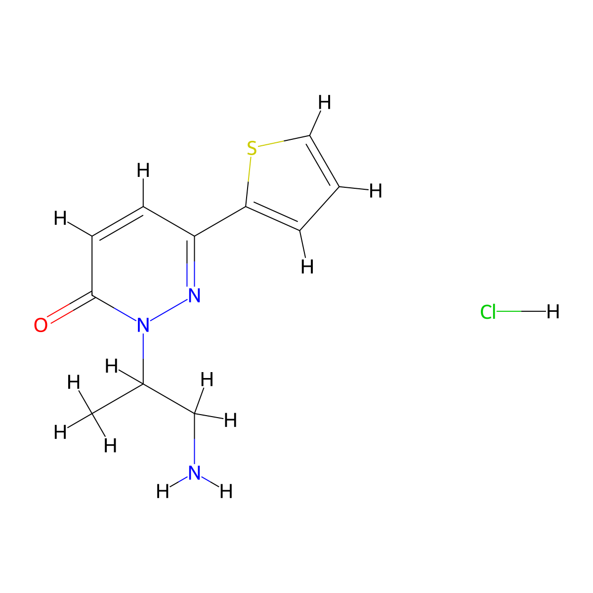 2-(2-Amino-1-methyl-ethyl)-6-thiophen-2-yl-2H-pyridazin-3-one hydrochloride molecular structure, CAS 1361112-19-7