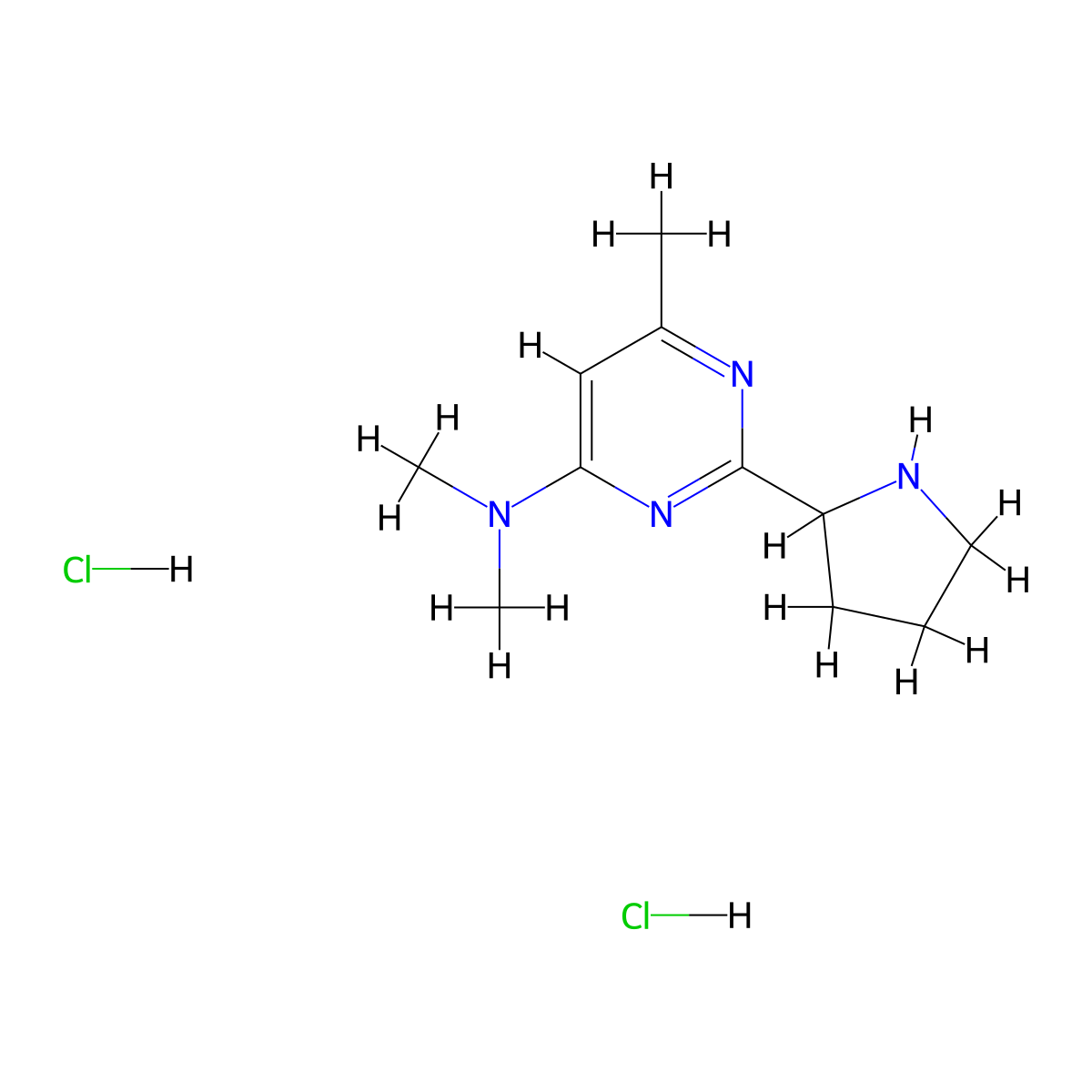 N,N,6-trimethyl-2-(pyrrolidin-2-yl)pyrimidin-4-amine dihydrochloride molecular structure, CAS 1361112-22-2