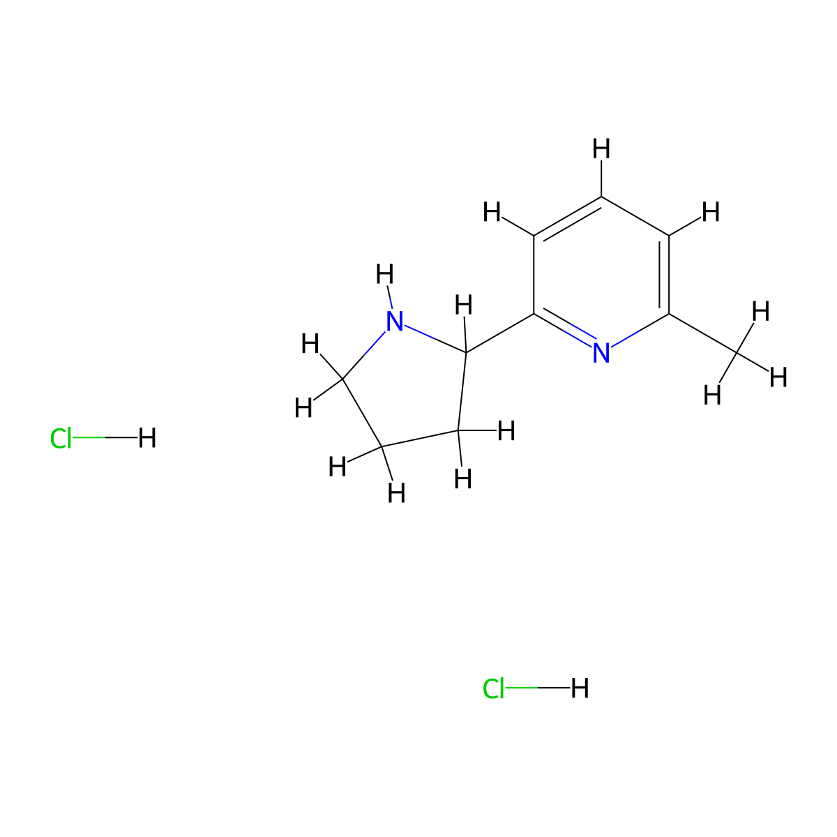 2-Methyl-6-(pyrrolidin-2-yl)pyridine dihydrochloride molecular structure, CAS 1361112-24-4