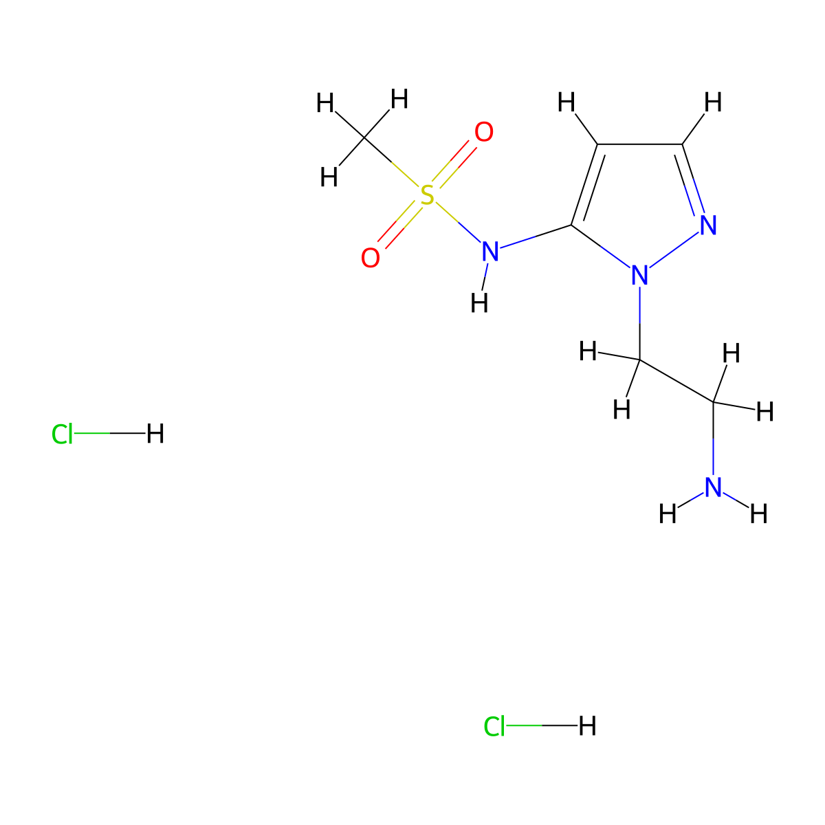 N-[2-(2-Amino-ethyl)-2H-pyrazol-3-yl]-methanesulfonamide dihydrochloride molecular structure, CAS 1361112-40-4
