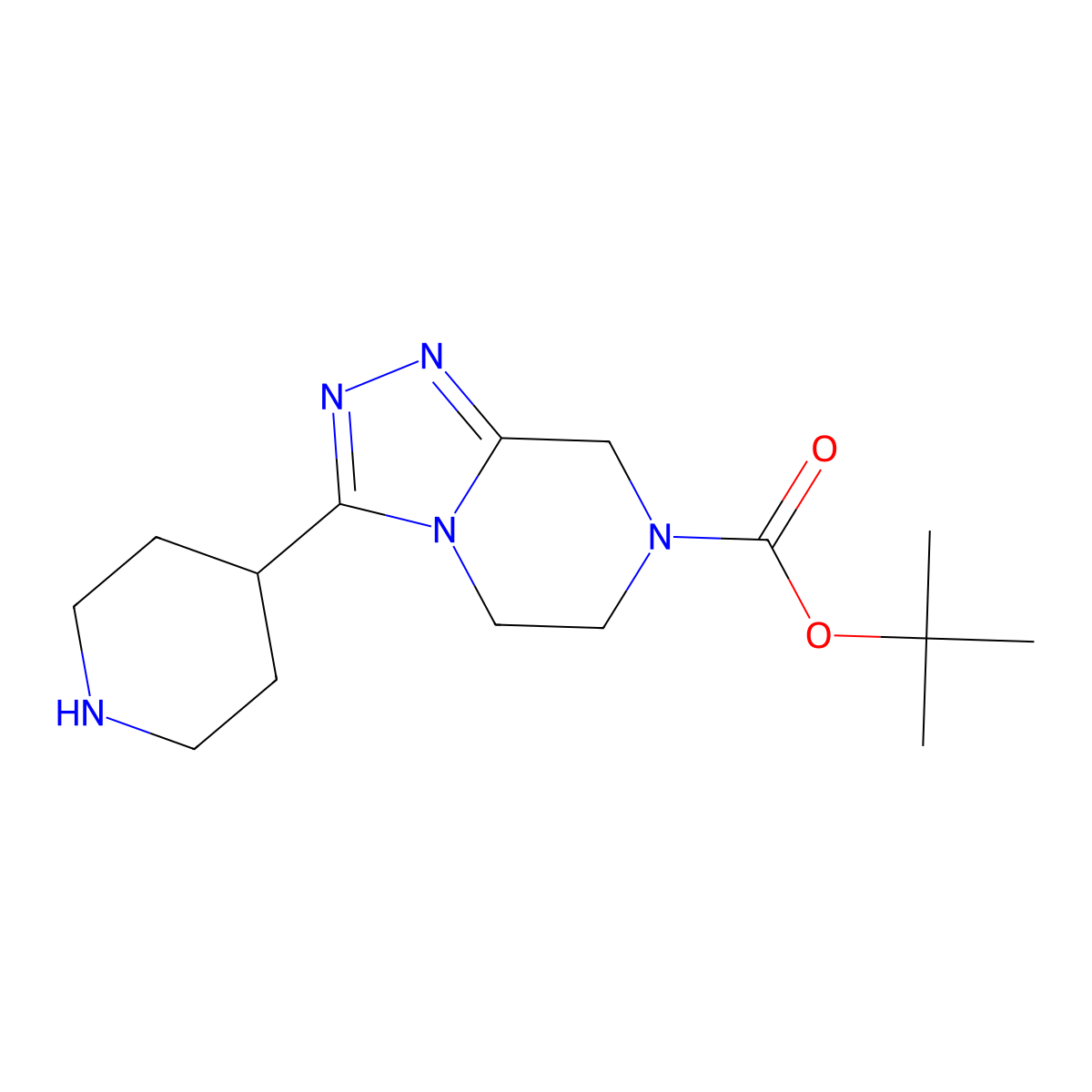 tert-butyl 3-(piperidin-4-yl)-5H,6H,7H,8H-[1,2,4]triazolo[4,3-a]pyrazine-7-carboxylate molecular structure, CAS 1361112-46-0