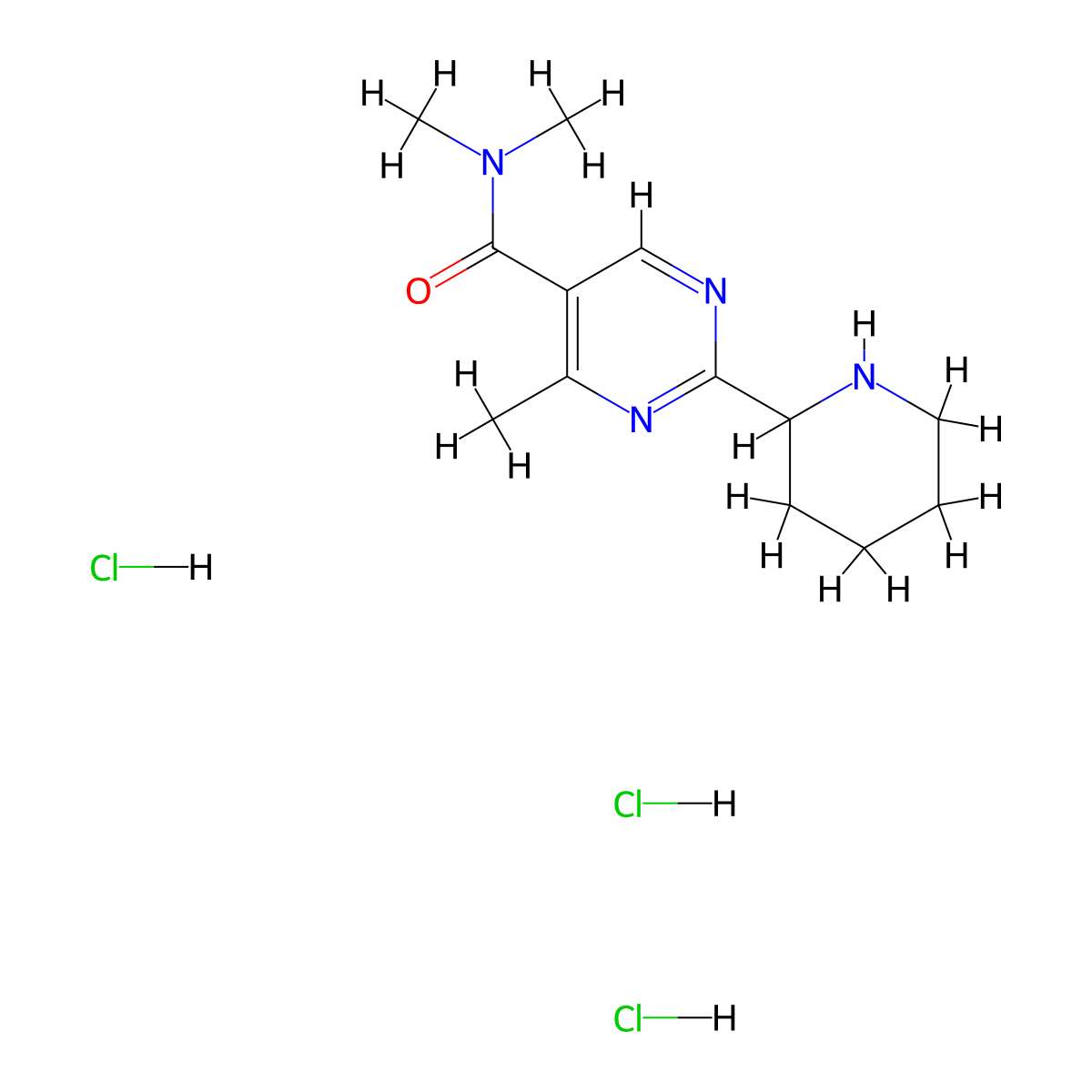 N,N,4-trimethyl-2-(piperidin-2-yl)pyrimidine-5-carboxamide trihydrochloride molecular structure, CAS 1361112-56-2