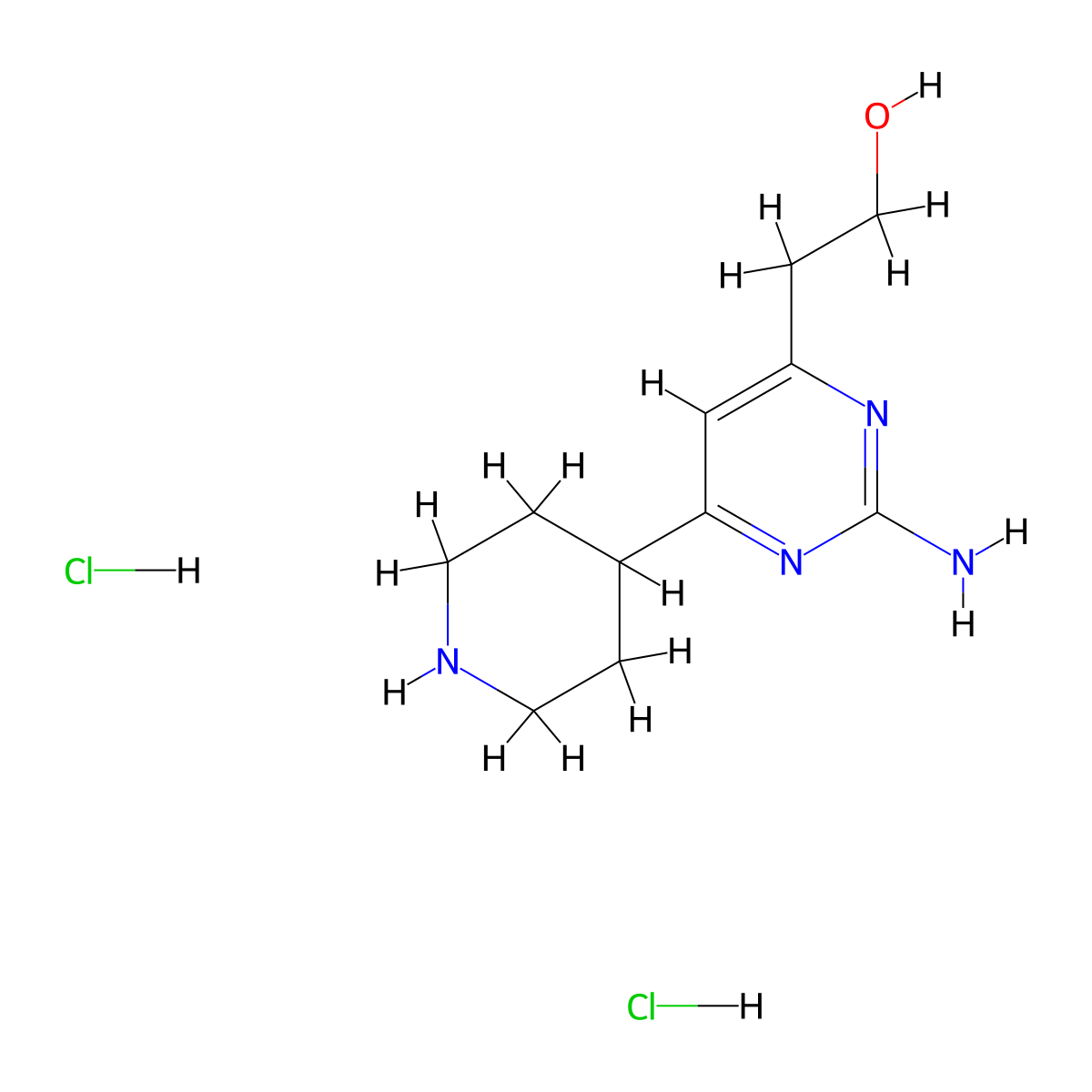 2-(2-Amino-6-piperidin-4-yl-pyrimidin-4-yl)-ethanol dihydrochloride molecular structure, CAS 1361112-65-3