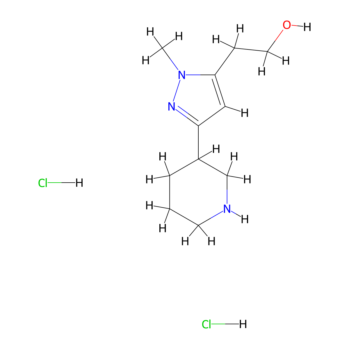 2-(2-Methyl-5-piperidin-3-yl-2H-pyrazol-3-yl)-ethanol dihydrochloride molecular structure, CAS 1361112-90-4