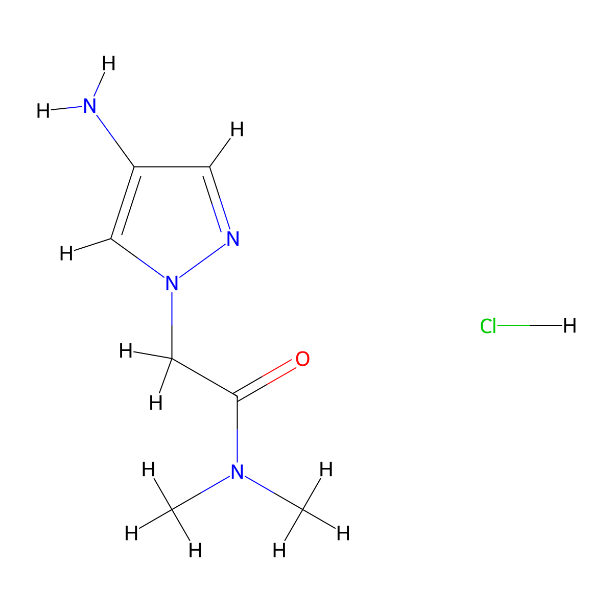 2-(4-Amino-pyrazol-1-yl)-N,N-dimethyl-acetamide hydrochloride molecular structure, CAS 1361112-91-5