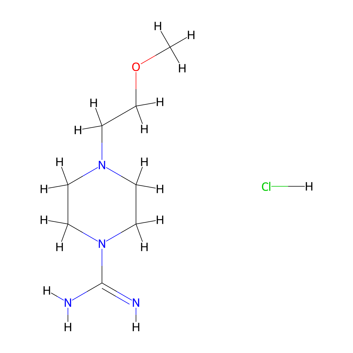 4-(2-Methoxyethyl)piperazine-1-carboximidamide hydrochloride molecular structure, CAS 1361113-00-9