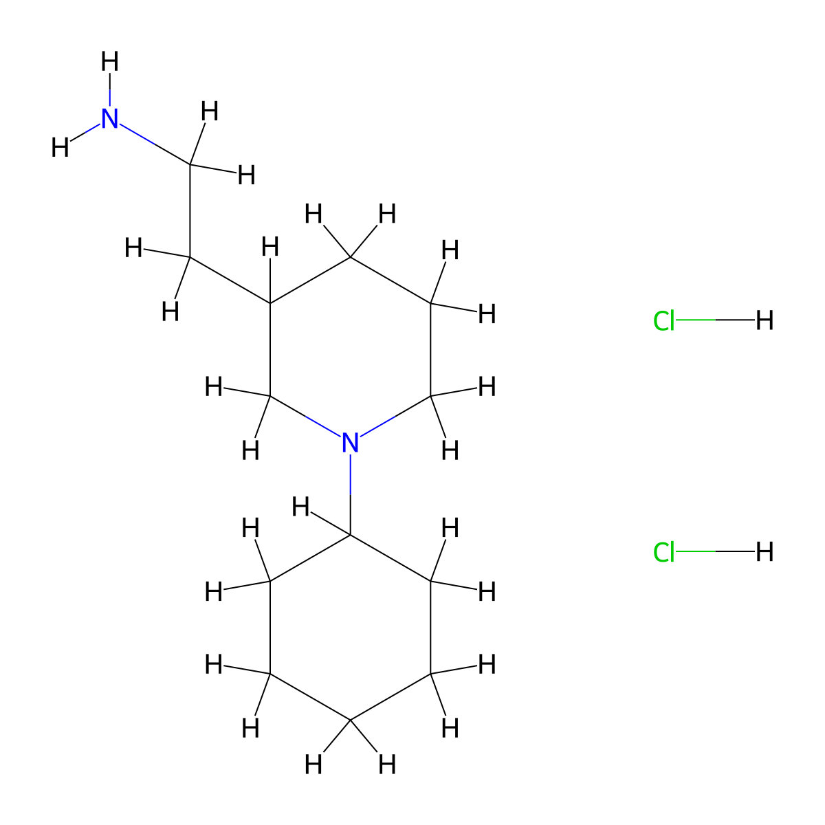2-(1-Cyclohexyl-piperidin-3-yl)-ethylamine dihydrochloride molecular structure, CAS 1361113-14-5