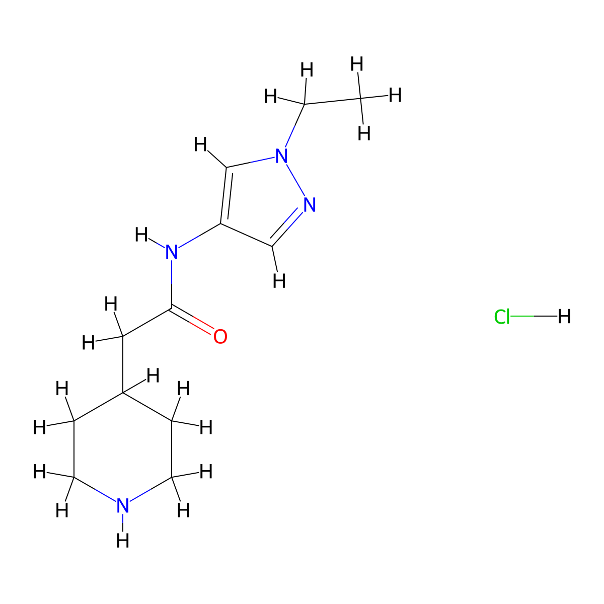 N-(1-Ethyl-1H-pyrazol-4-yl)-2-piperidin-4-yl-acetamide hydrochloride molecular structure, CAS 1361113-28-1