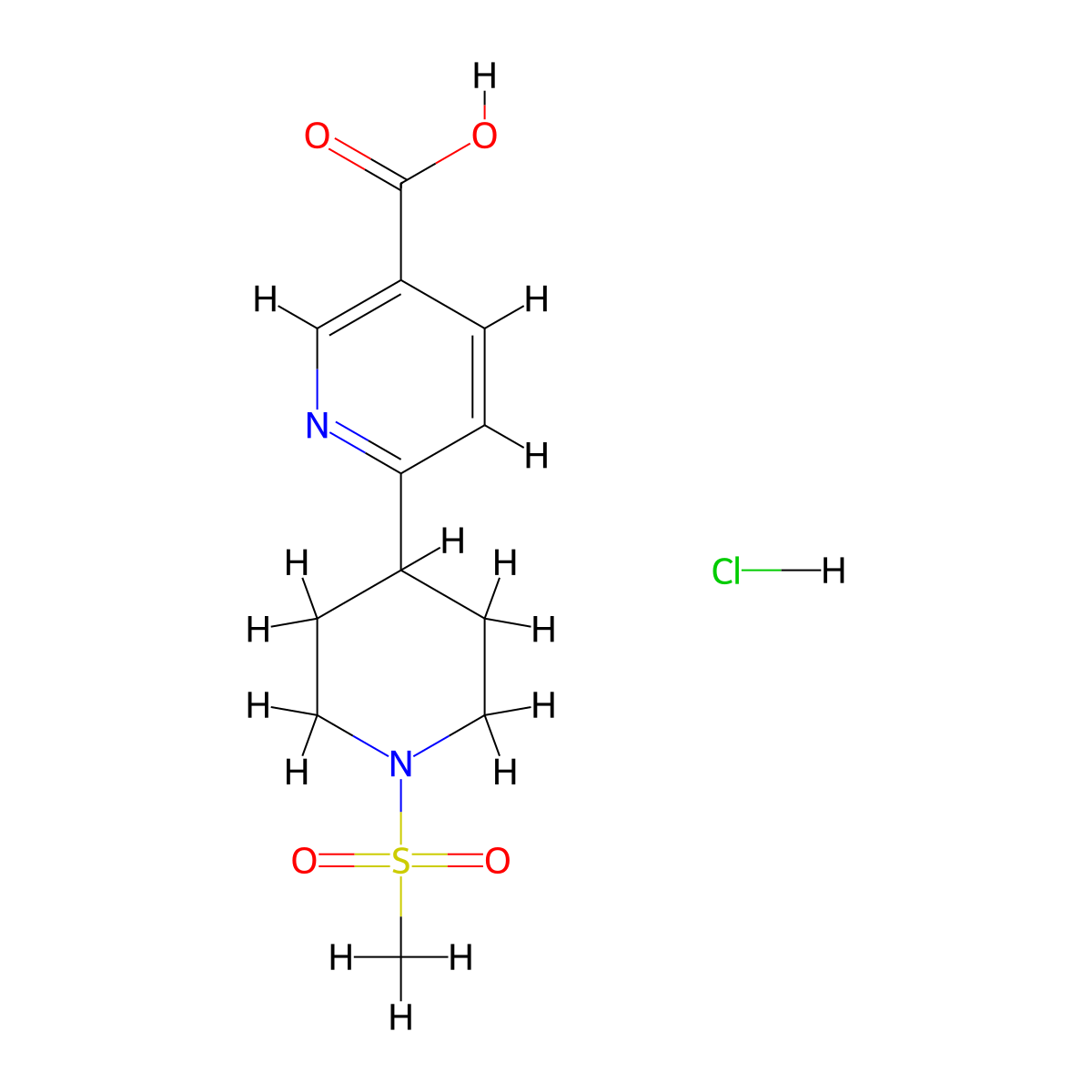 1'-Methanesulfonyl-1',2',3',4',5',6'-hexahydro-[2,4']bipyridinyl-5-carboxylic acid hydrochloride molecular structure, CAS 1361113-39-4