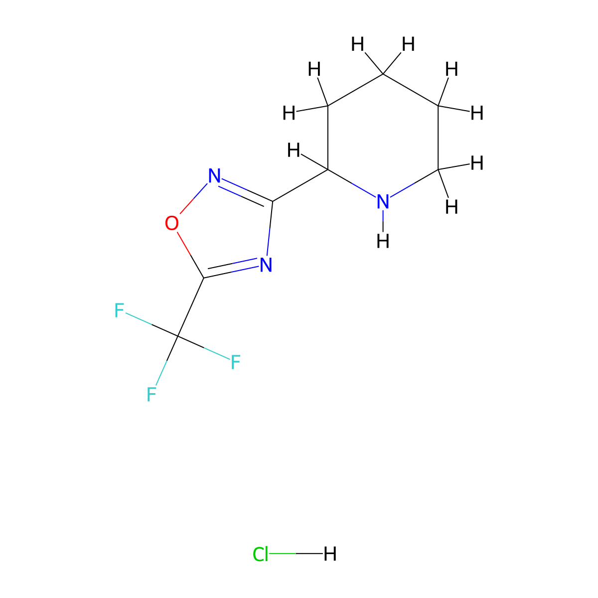 2-[5-(Trifluoromethyl)-1,2,4-oxadiazol-3-yl]piperidine hydrochloride molecular structure, CAS 1361113-40-7