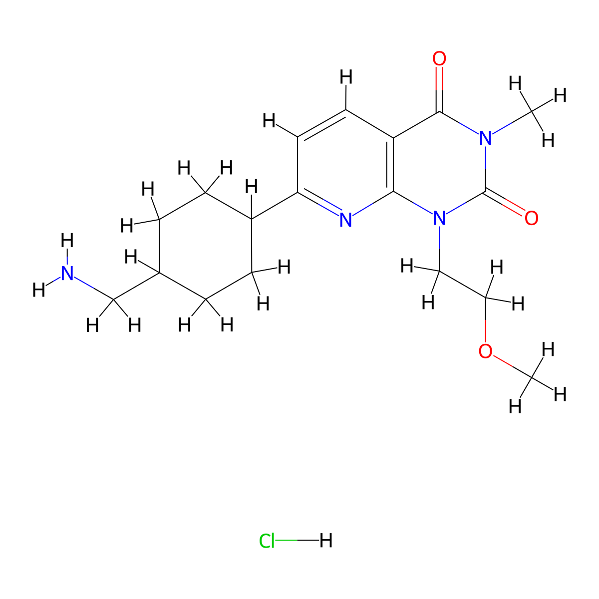 7-(4-Aminomethyl-cyclohexyl)-1-(2-methoxy-ethyl)-3-methyl-1H-pyrido[2,3-d]pyrimidine-2,4-dione hydrochloride molecular structure, CAS 1361113-46-3